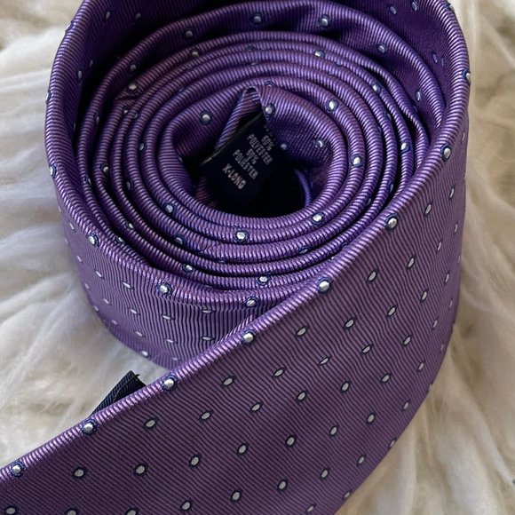 Purple white polka dot tie, XL - Picture 7 of 8